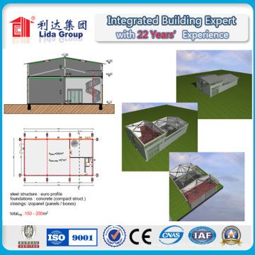 Bâtiment en acier de construction de deux étages de structure métallique d&#39;entrepôt de structure de construction